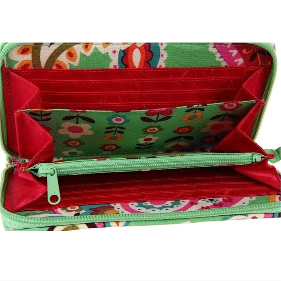 Vera Bradley Green and pink Accordion Wallet Tutti Frutti - Picture 9 of 9